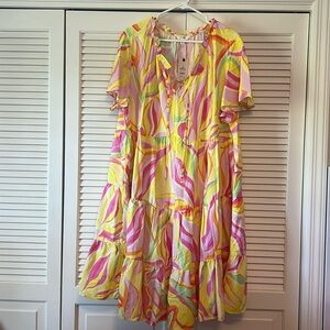 NWT Terra & Sky dress. Gorgeous summer colors! 2X (20W - 22W)